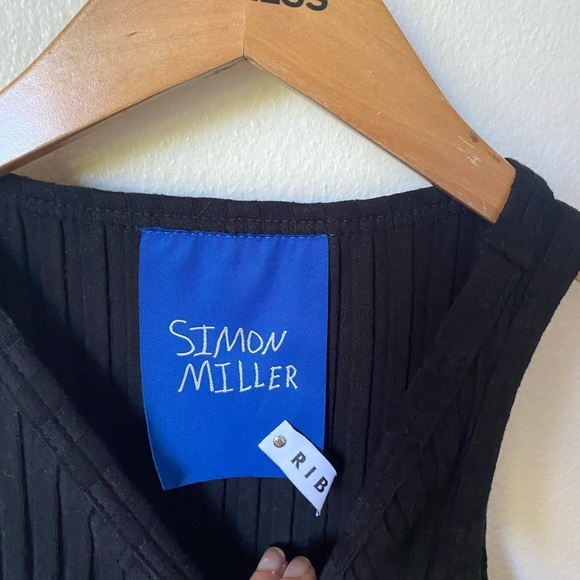 Simon Miller Women’s Ribbed Tank Black Size M Sleeveless Top - Picture 3 of 7